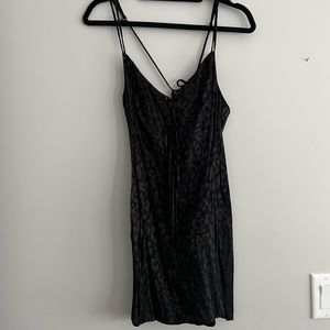 Free People Intimately Black Satin Slip Dress